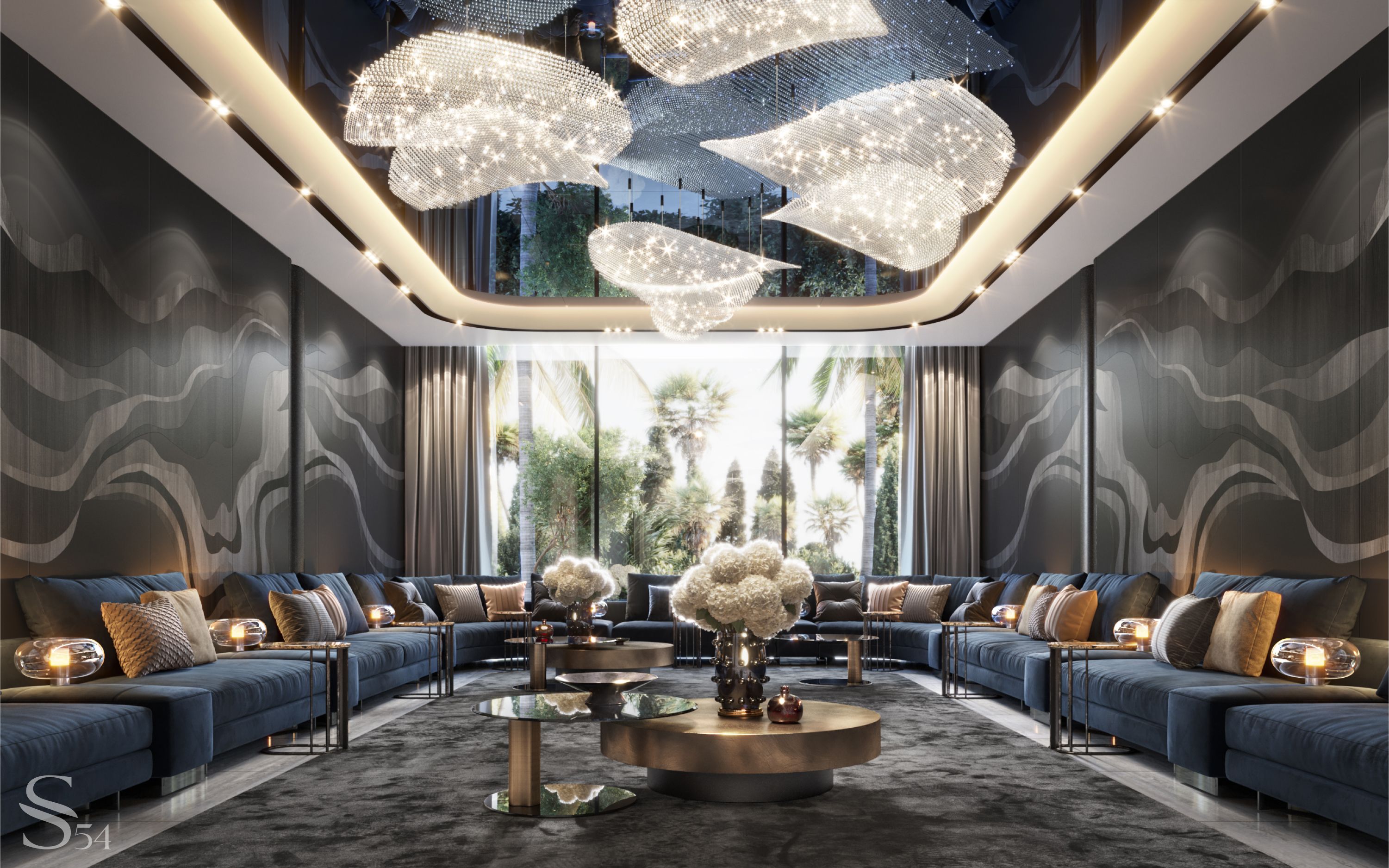 Dazzling interior of a villa on Bluewaters Island in Dubai by Studia 54 ...