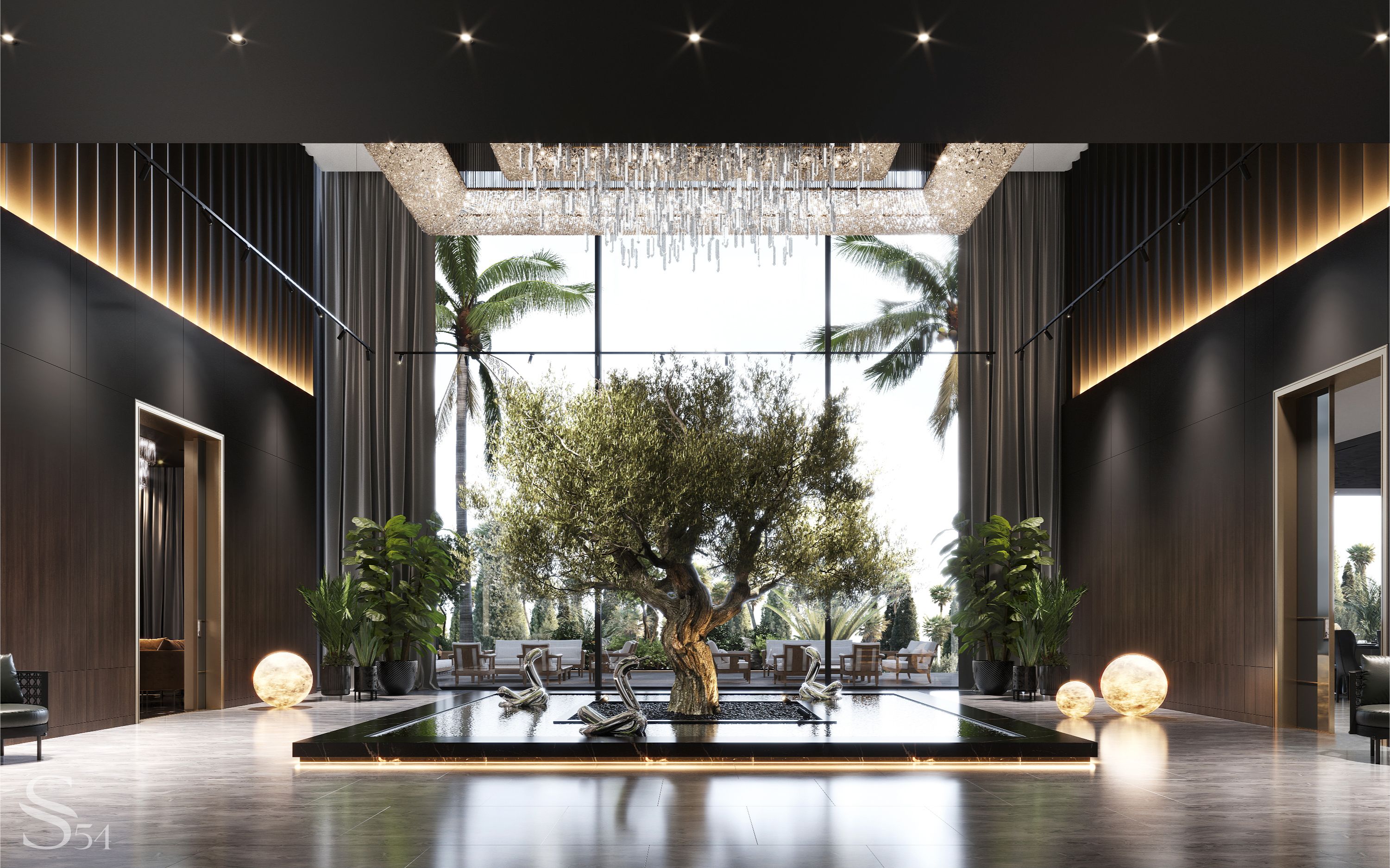 Dazzling interior of a villa on Bluewaters Island in Dubai by Studia 54 ...