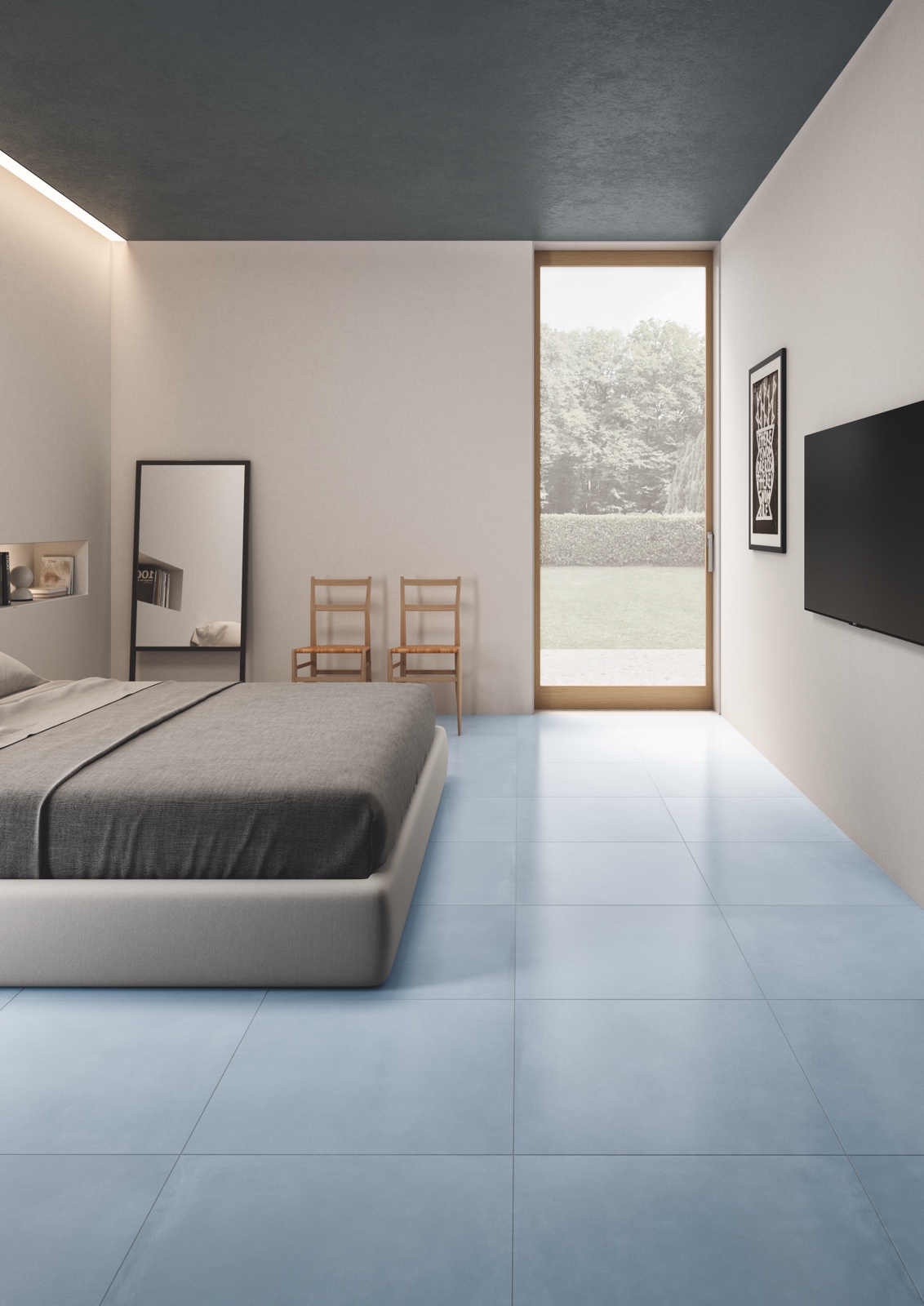 Cement-effect porcelain stoneware with bold, modern appeal