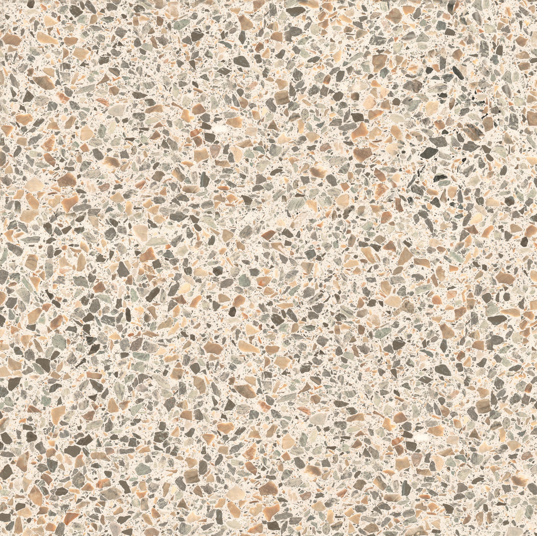 Terrazzo: continually expanding fragments of material 