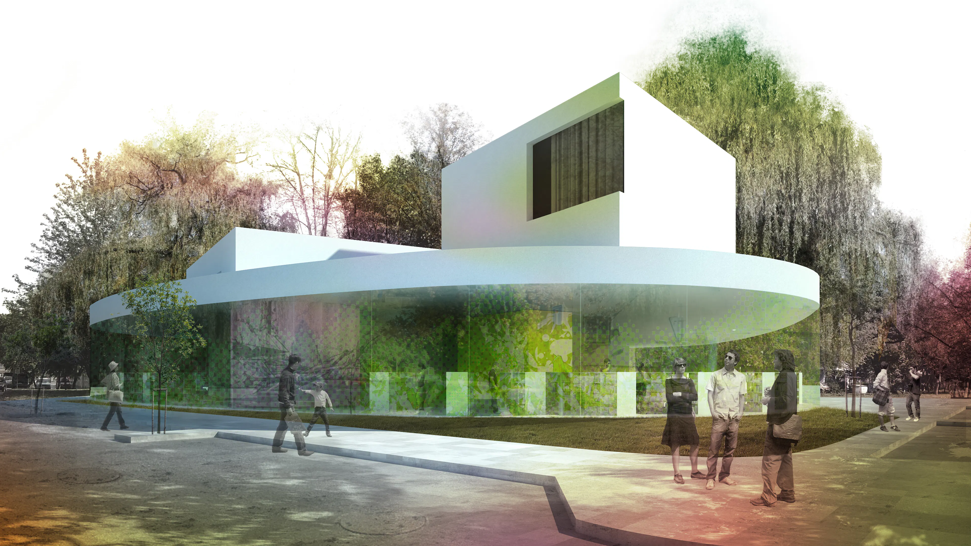 Bus terminal under the bridge