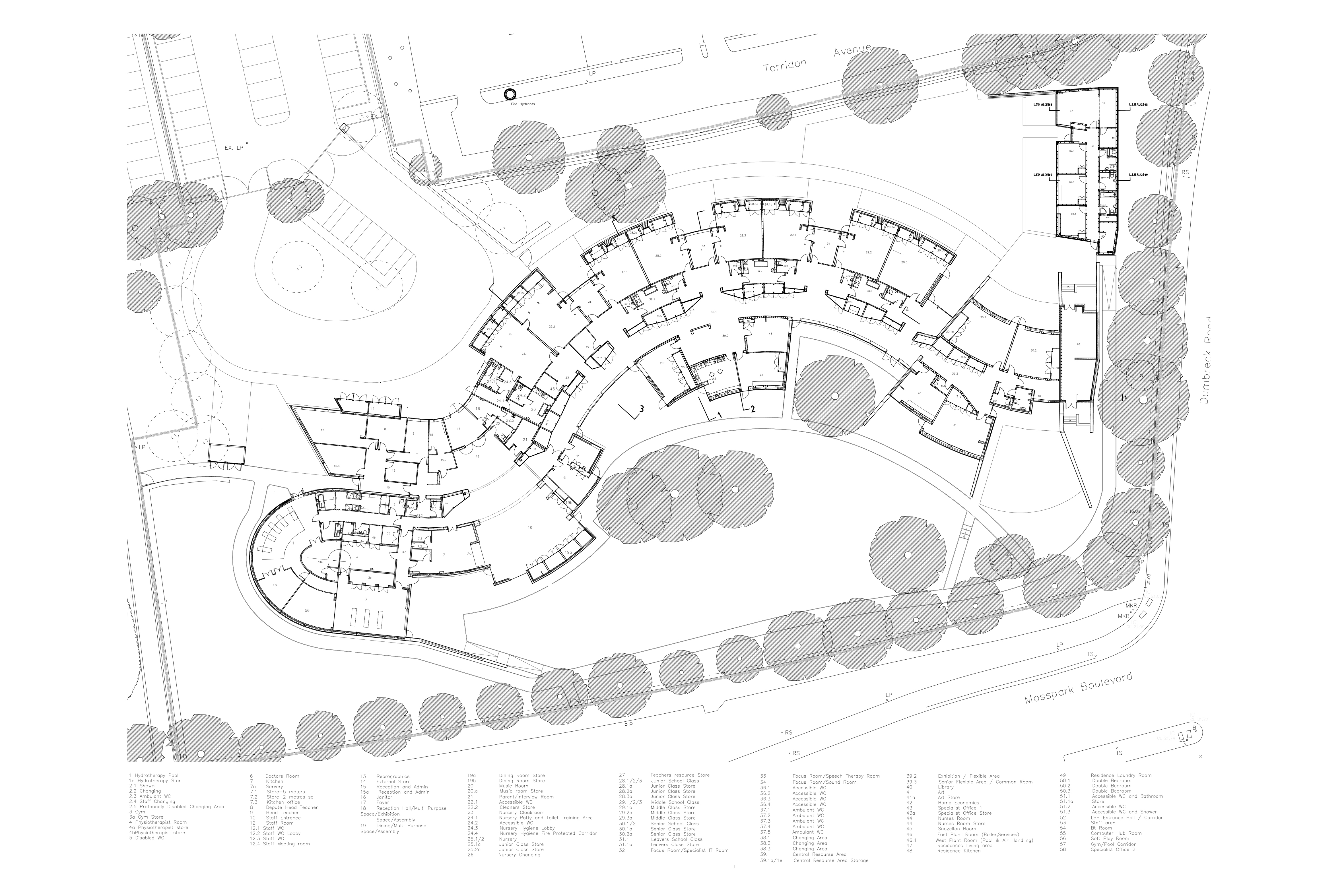 School planning. Школа «Hazelwood», Глазго, Шотландия. Круглая школа план. Планы школ сложной формы. Генеральный план школы Hazelwood в Глазго, Шотландия.