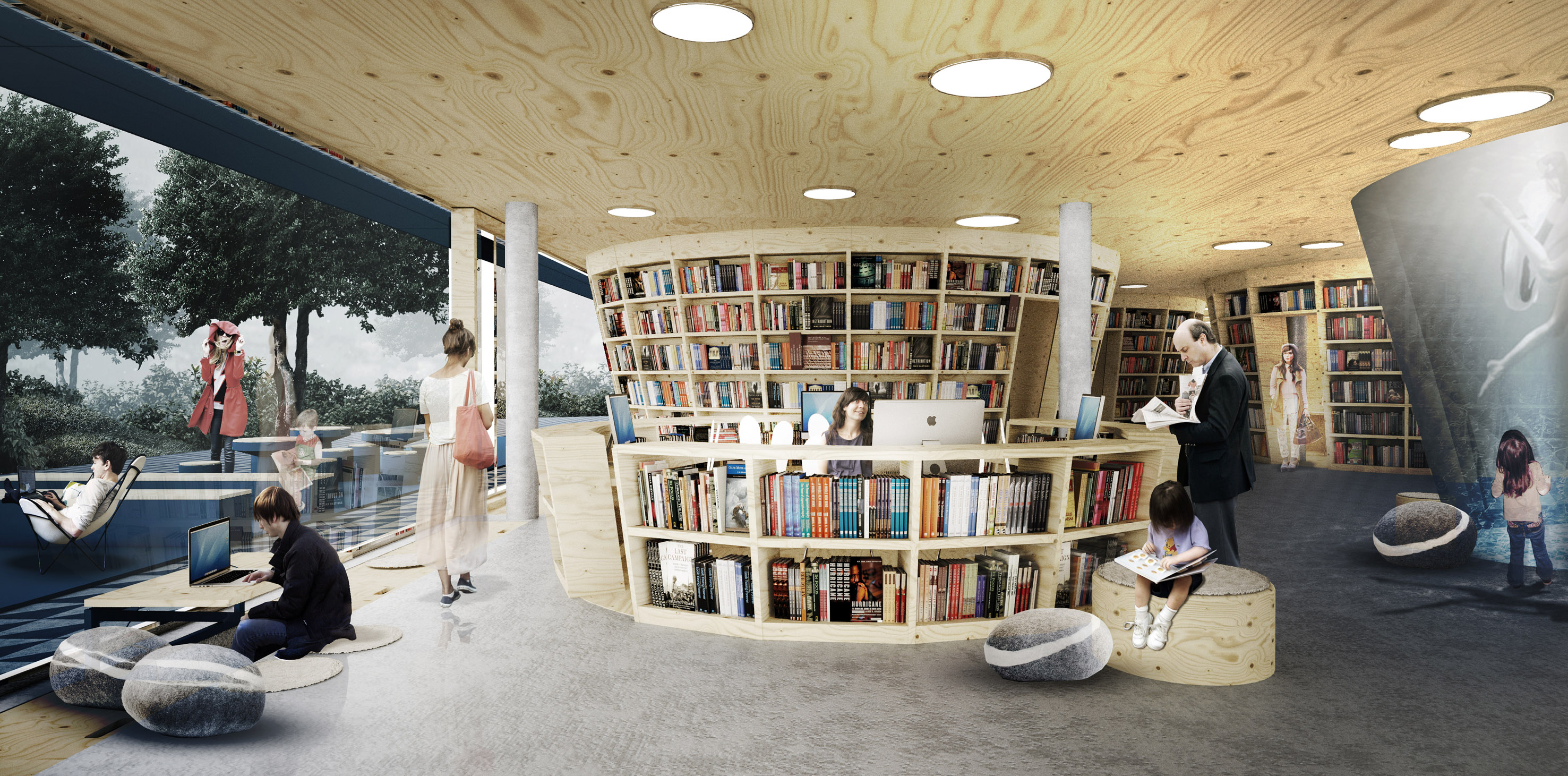 Model of public library in small district by UGO architecture&design ...