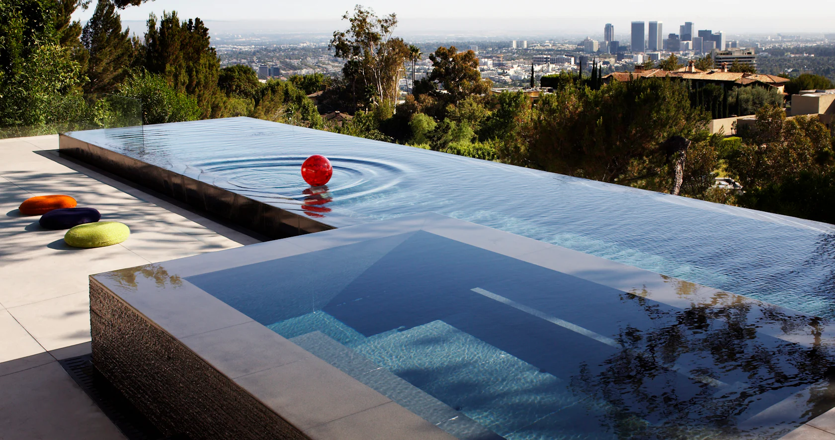 Hollywood Hills Infinity Pool and Terraces by Barry Beer Design ...