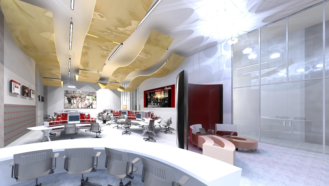 white with red interior Architizer