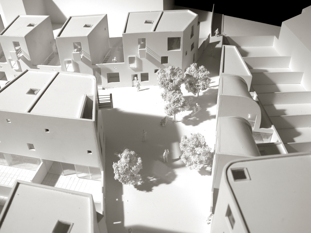 View of Square in Model - © Peter Barber Architects
