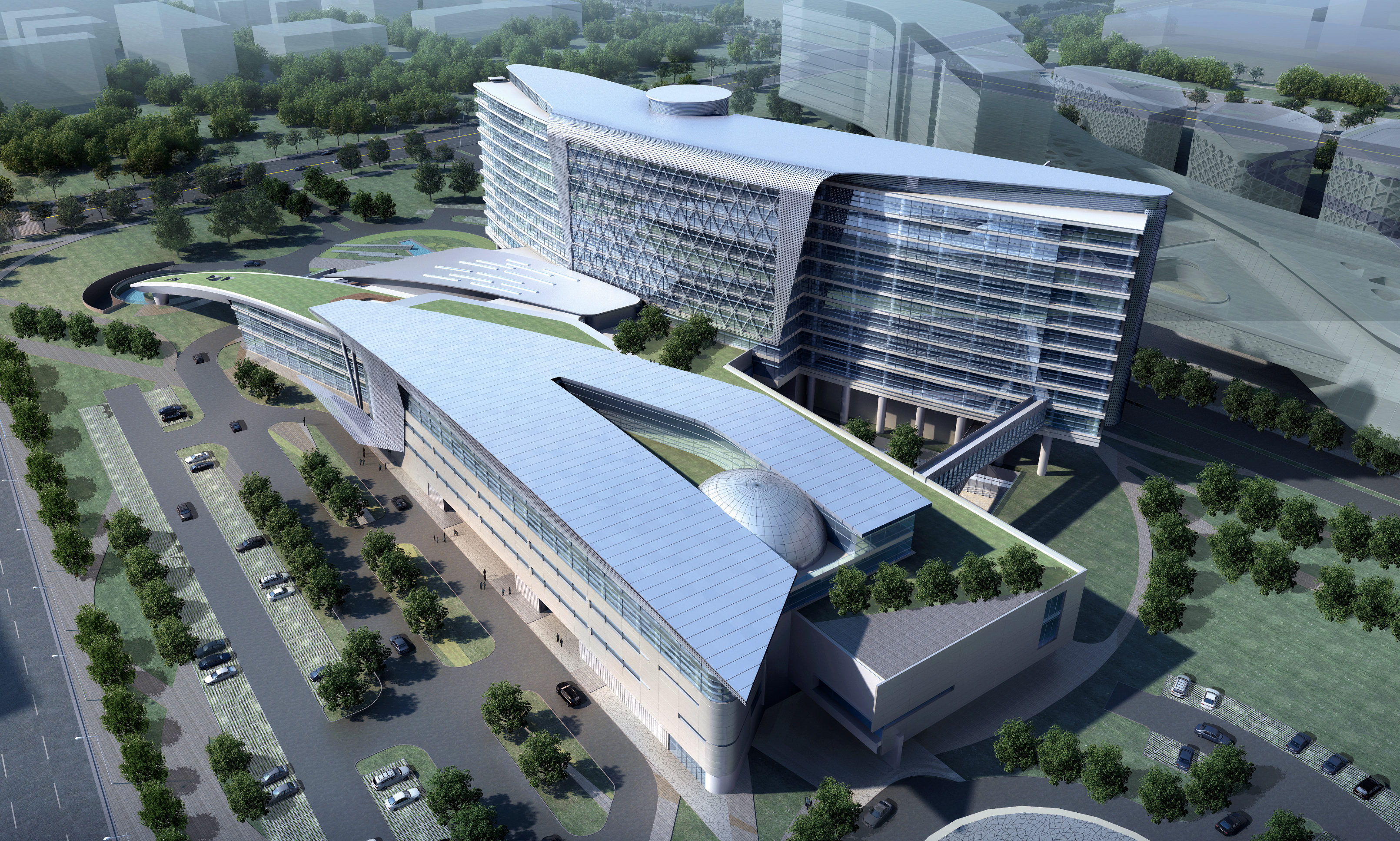 Строительство медицинских учреждений. Huashan Hospital. Госпиталь Хуашань:. Современное здание больницы. Проект больницы.